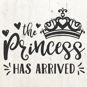 The Princess Has Arrived svg Baby Girl svg Hello World New Baby svg Newborn svg PNG Files svg files for Cricut girl