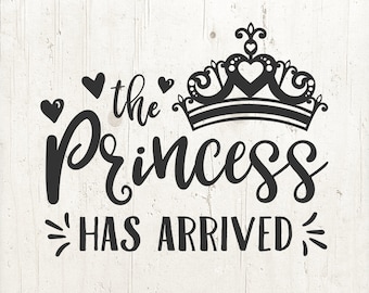 The Princess Has Arrived svg Baby Girl svg Hello World New Baby svg Newborn svg PNG Files svg files for Cricut girl