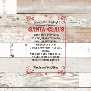 5x7 Santa Cam Letter - Printable Note for Santa Cam Ornament - Santa ...