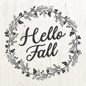 hello fall svg, fall svg, fall wreath svg, fall sign, hello fall sign, hello fall, svg file for cricut cut file fall wreath