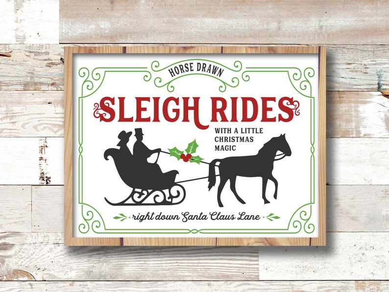 Sleigh Rides Sign Svg Cut File for Rustic Christmas Home Decor | Etsy
