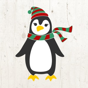 Cute penguin SVG, christmas penguin svg, penguin svg, penguin hat svg, penguin clipart, cute animal clipart, svg Commercial Use