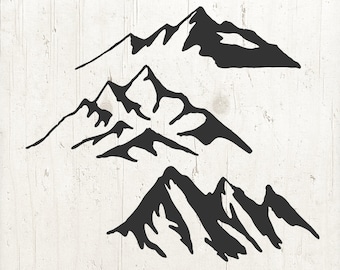 Imágenes prediseñadas SVG de montaña: Ilustraciones de la naturaleza (Descarga digital)