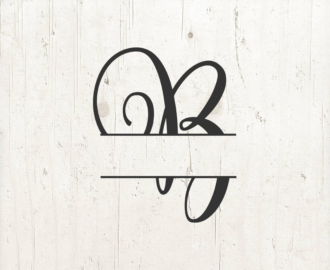 Download Monogram split letter svg divided initial B svg swirl letter | Etsy