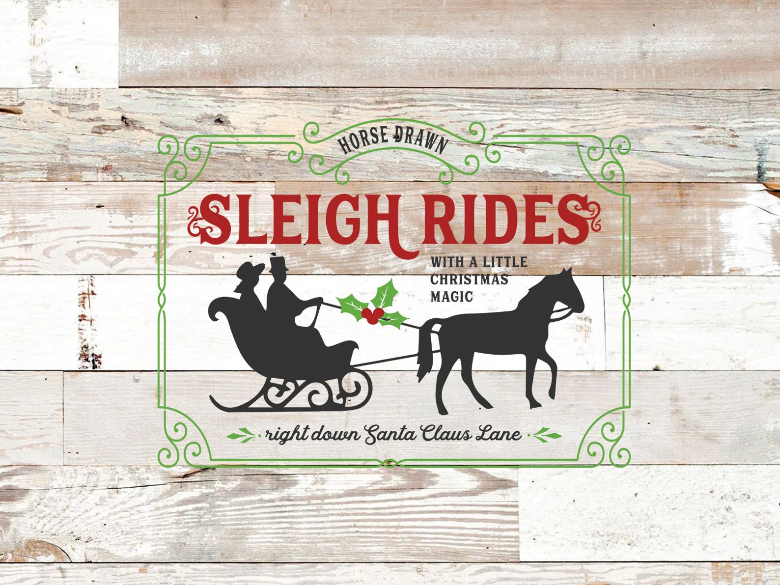 Sleigh Rides Sign Svg Cut File for Rustic Christmas Home Decor | Etsy
