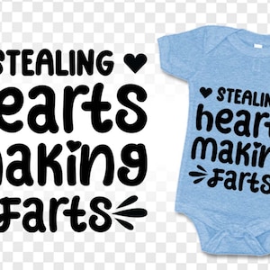 baby svg voor jongens, Harten stelen en scheten maken svg, baby svg dossiers, baby svg onesies, baby svg slabbetjes