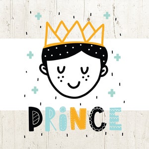 Prince SVG, Boy Prince Clipart, Prince PNG Transfer Graphic Tshirt Cricut Silhouette Cut File Commercial Use Ok