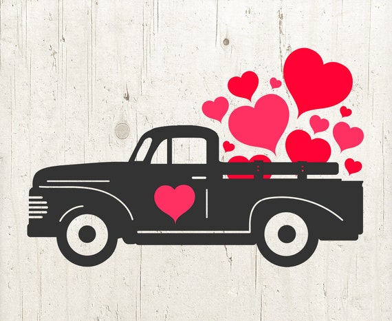 Download Valentine Truck Svg Valentines Vintage Truck Valentines Day Etsy