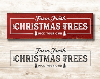 Boerderij verse kerstbomen SVG: rustiek bordontwerp (digitale download)