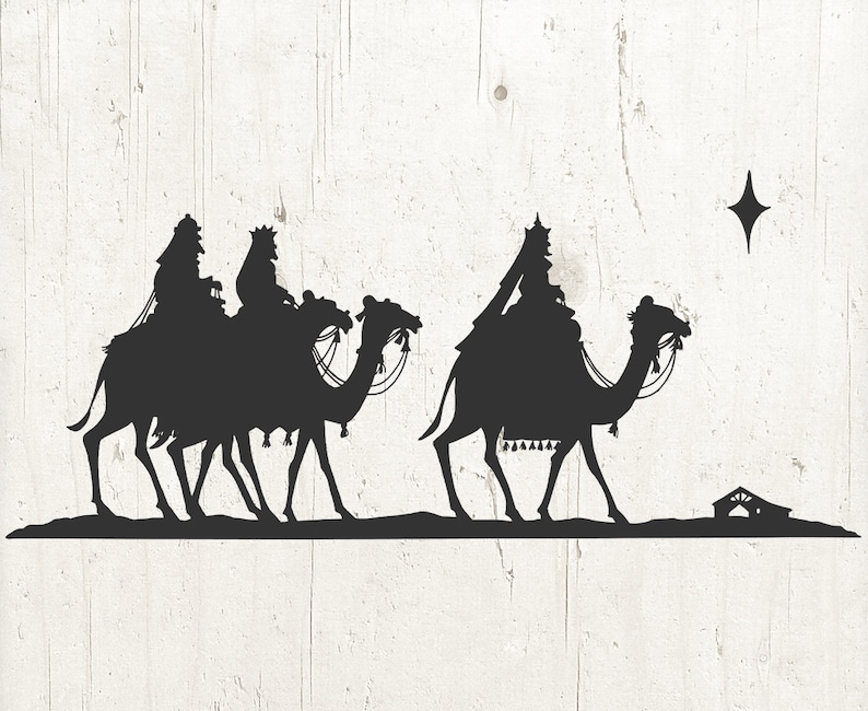 Download Christmas Nativity SVG Silhouette Three 3 Wise Men Vector ...