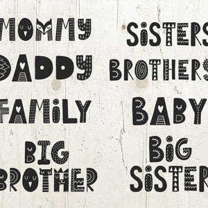 Família SVG, pacote SVG, pacote família svg, mamãe svg, papai svg, irmãs svg, irmãos svg, irmão mais velho, arquivos svg de irmã mais velha para cricut