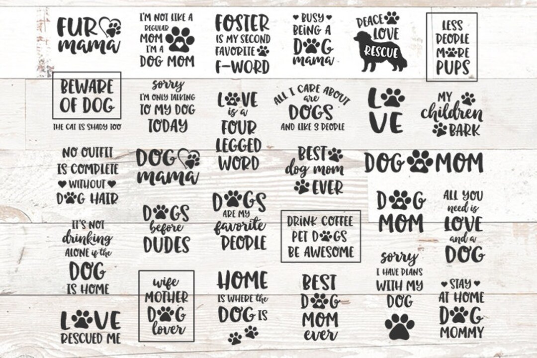 Dog Mom SVG Bundle: Funny Fur Mama Designs (digital Download) - Etsy