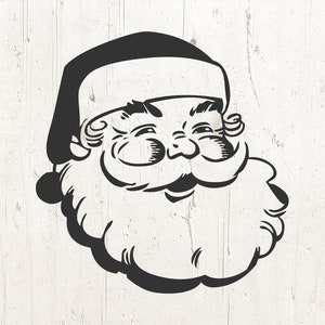 Santa Head SVG, Vintage Christmas SVG, Santa Face SVG, Christmas svg, Christmas Clipart, Holiday Svg, svg Cut File for Circuit Silhouette