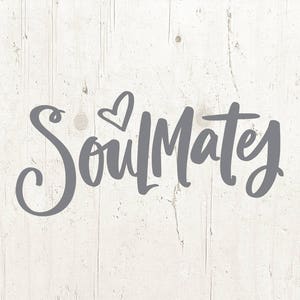 Plik SVG ślubny, Soulmates SVG, Sylwetka Cameo, Cricut, Ręcznie pisane, Nakładka Clipart Panny Młodej i Pana Młodego, Naklejka Pan i Pani