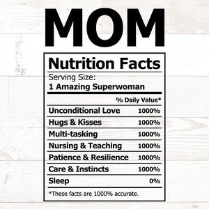 El día de la madre svg, mamá svg png, mamá nutrición svg, mamá datos de nutrición svg, momlife svg, mamá svg archivo cricuit silueta