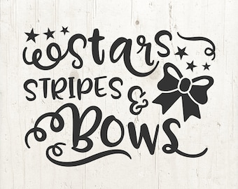 Stjärnor Stripes Bows SVG: 4 juli Patriotisk Design (Digital Nedladdning)