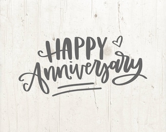 Happy Anniversary SVG Clipart: Digital Cutting File (SVG, PNG)