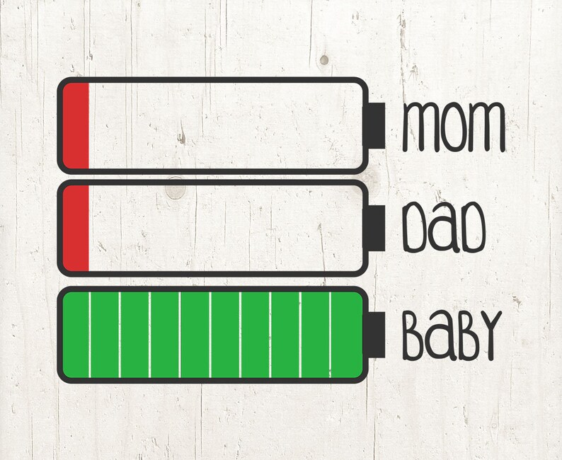 Baby SVG Mom Svg Dad Svg Low Battery SVG Parents Svg - Etsy