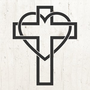 Heart cross svg, faith svg, christian svg, cross heart cut files for cricut silhouette, jesus svg, religious clipart