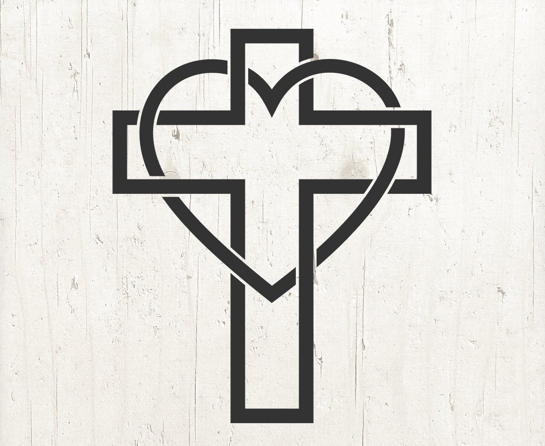 Heart cross svg faith svg christian svg cross heart cut | Etsy