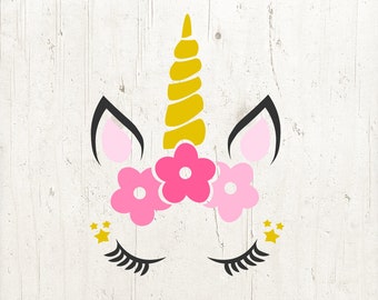 Unicorn SVG, Unicorn head Svg, Unicorn Clip Art, Unicorn Face SVG, Cute Unicorn SVG, svg files for Cricut, Silhouette Cut File Chevrons