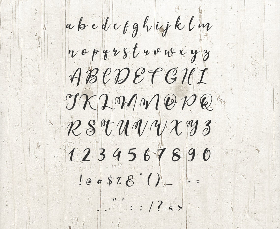 Alphabet Font SVG Cutfile Modern Calligraphy SVG Handwritten | Etsy