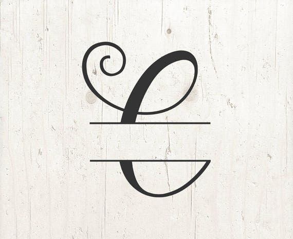 Download Monogram split letter svg divided initial C svg swirl letter | Etsy