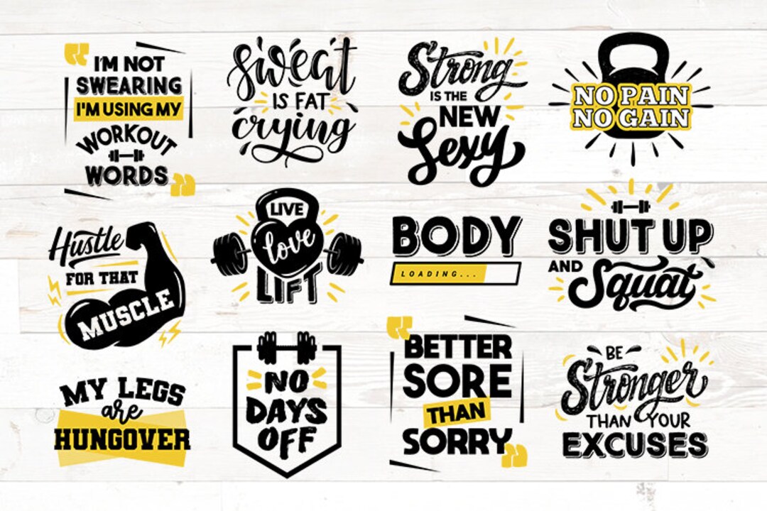 Workout Bundle, Gym Quotes, Fitness Sublimation Bundle PNG, Fitness Png