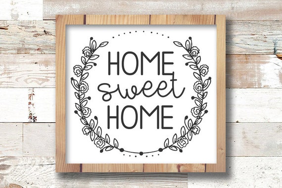 Download Home Sweet Home SVG Home Wreath svg file Home Sweet Home ...