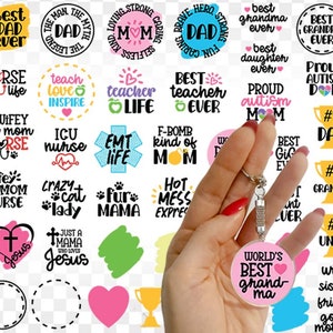 Keychain SVG Bundle, Keychain Pattern svg, Round Keychain svg, Keychain svg file, Circle Keychain svg