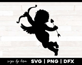 Cupido SVG, Silueta de Cupido, clipart de cupido, svg de San Valentín, imágenes prediseñadas de San Valentín, Amor SVG, Cupido svg Archivo de corte Dxf para cricut