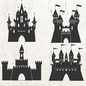 SVG Bundle, 4 Castles SVG | Princess SVG | Princess Castle svg | Castle Decal | Castle Print | Castle Cut File | Castle Printable
