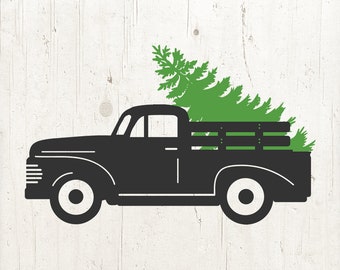 Truck tree svg, christmas tree svg, Truck svg, christmas svg, vintage Truck svg, Pickup Truck svg, christmas sign