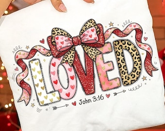 John 3:16 png, Preppy Valentine Png, loved png, Christian Valentine png, Bible Verse png, Coquette Valentine png