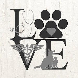 Vétérinaire svg, vet Clipart, fichier svg pour cricut, vétérinaire svg, amoureux des animaux chat chien vinyle fer sur décalcomanie de transfert de chaleur