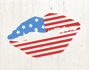 Fourth of July SVG, Flag Lips Svg, American Flag svg, Lips SVG, 4th of July Svg, Patriotic Lips Svg, Svg Files, Cricut Files