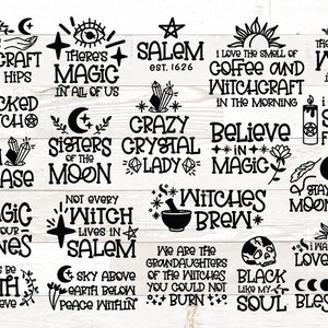 Wiccan SVG Bundle, Wicca svg, Witch Halloween Svg Bundle, witch svg bundle, stay wild moon child svg, wicked witch svg