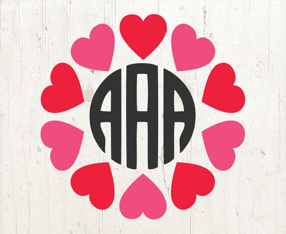 Download Valentine Monogram Svg Heart Monogram Svg Valentines Day Etsy