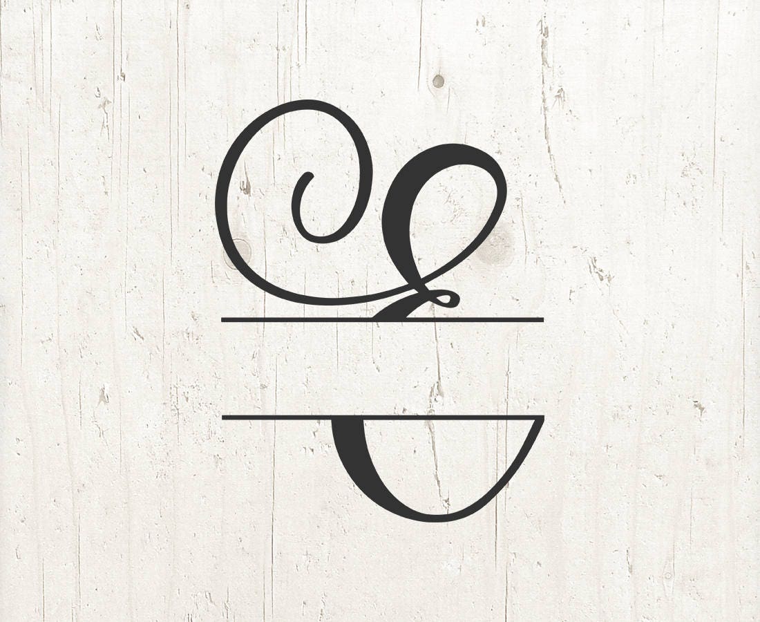 Download Letter E SVG Split Monogram Alphabet Letters Split Letter Svg | Etsy