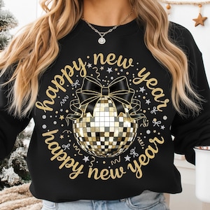 Happy New Year 2026 Png, Glitter New Years Png, Gold New Year Png, Hello 2026 Png, Cheers New Years Eve Shirt Png, Disco Ball