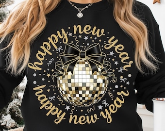 Happy New Year 2026 Png, Glitter New Years Png, Gold New Year Png, Hello 2026 Png, Cheers New Years Eve Shirt Png, Disco Ball