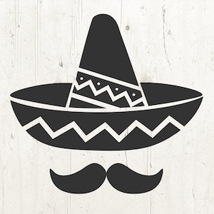Sombrero SVG, Mustache svg, Cinco De Mayo SVG, sombrero cinco de mayo clipart, Mexican Hat Svg, Sombrero and Hat svg, Commercial Use Svg