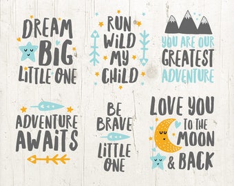 Nursery Quote SVG Bundle: Baby Room Wall Art (Digital Download)
