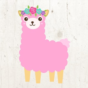 Llama svg, Cute llama Svg, llama face SVG, llama flowers floral svg, llama girl pink svg for Cricut Cut file, llama Clip Art, llama T-Shirt