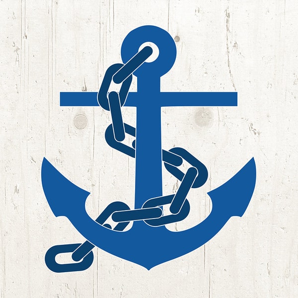 Blue Anchor svg, nautical svg, anchor clipart, anchor chains clipart svg cut file, sailing svg, sea svg, ocean svg, sailor svg