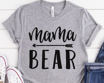 Fichiers coupés SVG Mama Bear : conception de t-shirt (téléchargement numérique)
