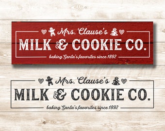 Milk and Cookie Co. SVG: Rustic Christmas Sign, Farmhouse Decor (Digital Download)