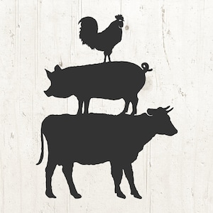 Ferme animal SVG-ferme SVG-ferme animaux SVG-vache SVG-cochon SVG-poulet SVG-ferme animal clipart-coq SVG, clipart coq