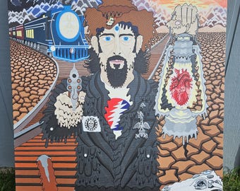 Pigpen Portrait - Psychedelic Artwork - Original Painting - Trippy Prints - Visionary Art - Jamband Poster - Blues Music - Grateful Dead Art