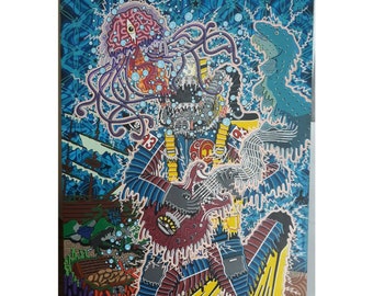 String Cheese Incident Artwork - Psychedelic Painting - Deep Sea Design - Visionary Art - Trippy Prints - SCI Poster - Beautiful Media - LE